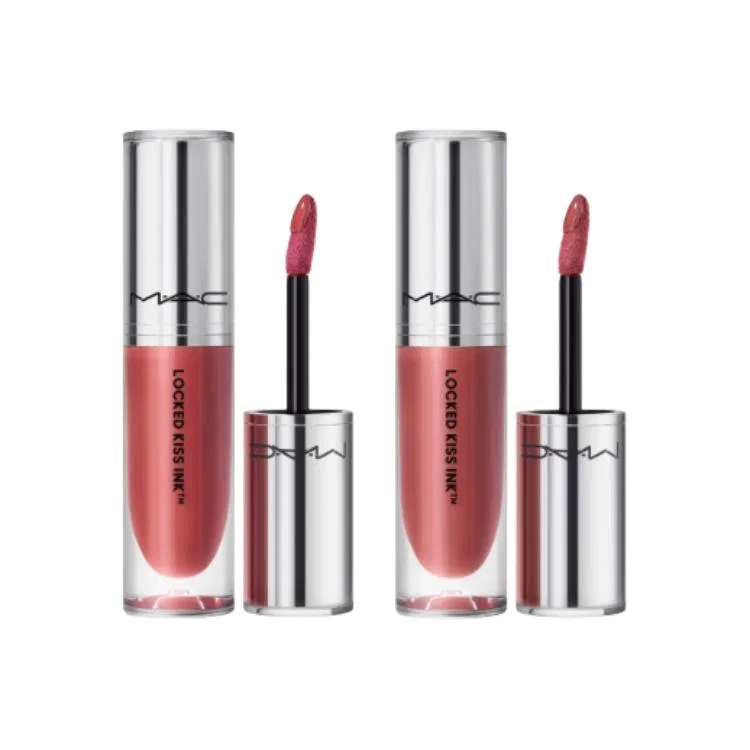 Женский набор матовых жидких помад, 2 шт по 4 мл, Color Lock Pop, MAC, Drunk Peach/Drunk Pink