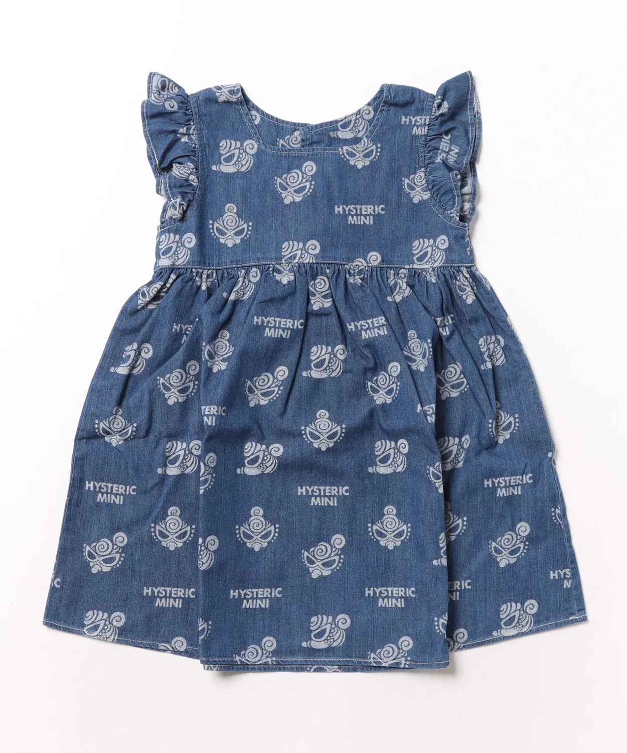 Детское платье из денима с воланами HYSTERIC MINI, Indigo Blue