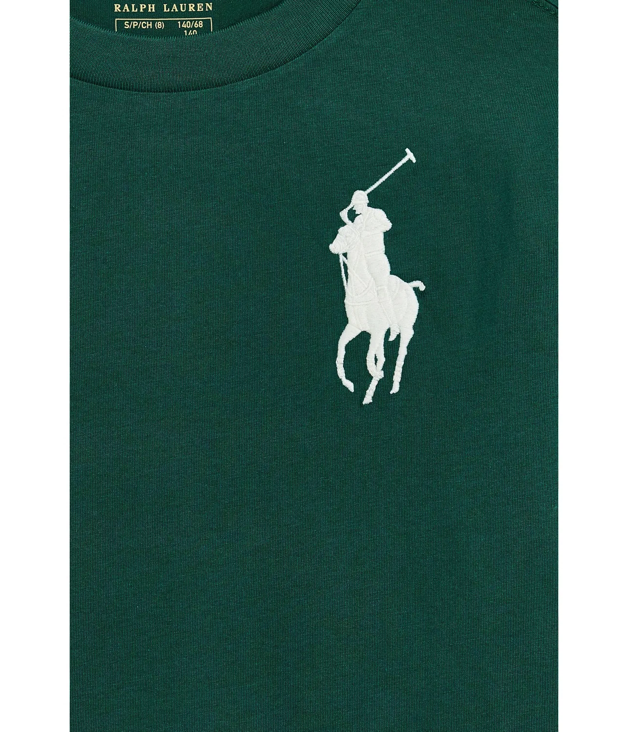 Хлопковый лонгслив с большим логотипом пони (для больших детей) Big Pony Cotton Long Sleeve Tee (Big Kid) Polo Ralph Lauren Kids, Hunter Green — фото 3