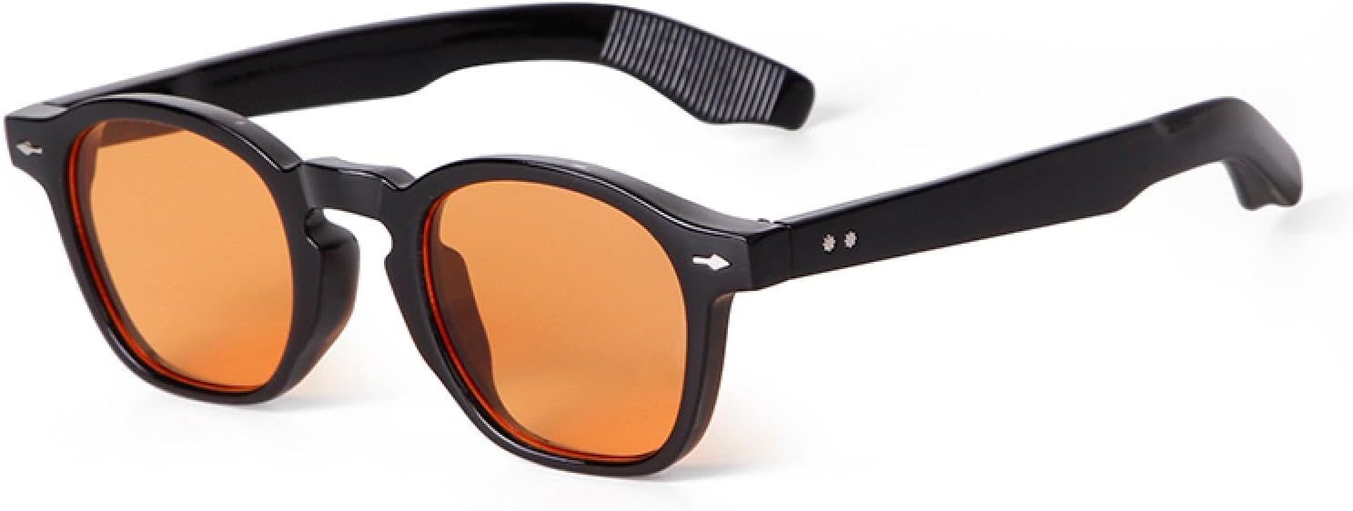 

Солнцезащитные очки с защитой от УФ-излучения UV400 | Желто-оранжевая оправа с заклепками | Для женщин и мужчин, для занятий спортом на открытом воздухе и вождения DSVIGF, 02