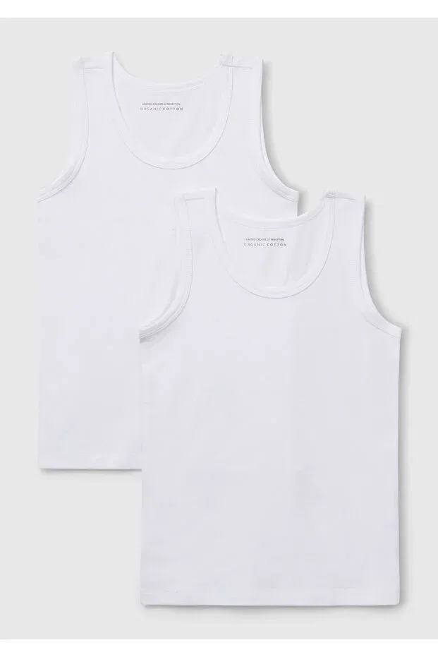 Детский топ для мальчиков хлопковый комплект 2 шт United Colors Of Benetton, White