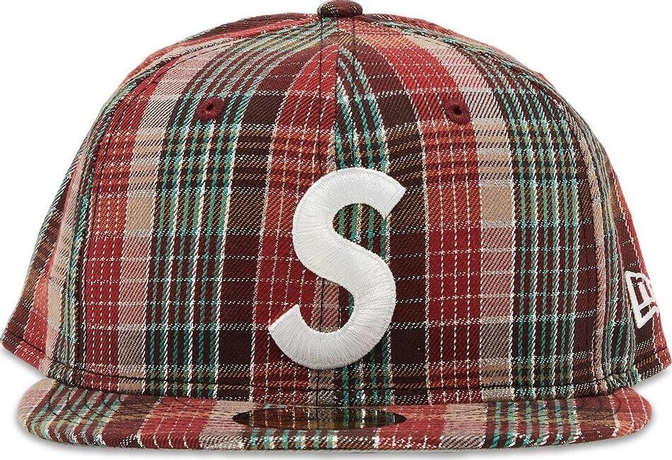 

Бейсболка Supreme Metallic Plaid S Logo New Era, красный