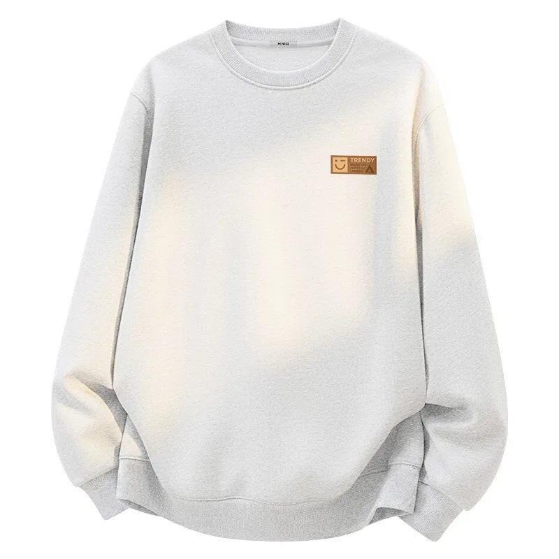 Детский свитшот хлопковый Cotton Air Layer Soft and Skin-Friendly White Flower Gray (B Hope Label Chest Tag) MINISO, Белый Цветочный Серый