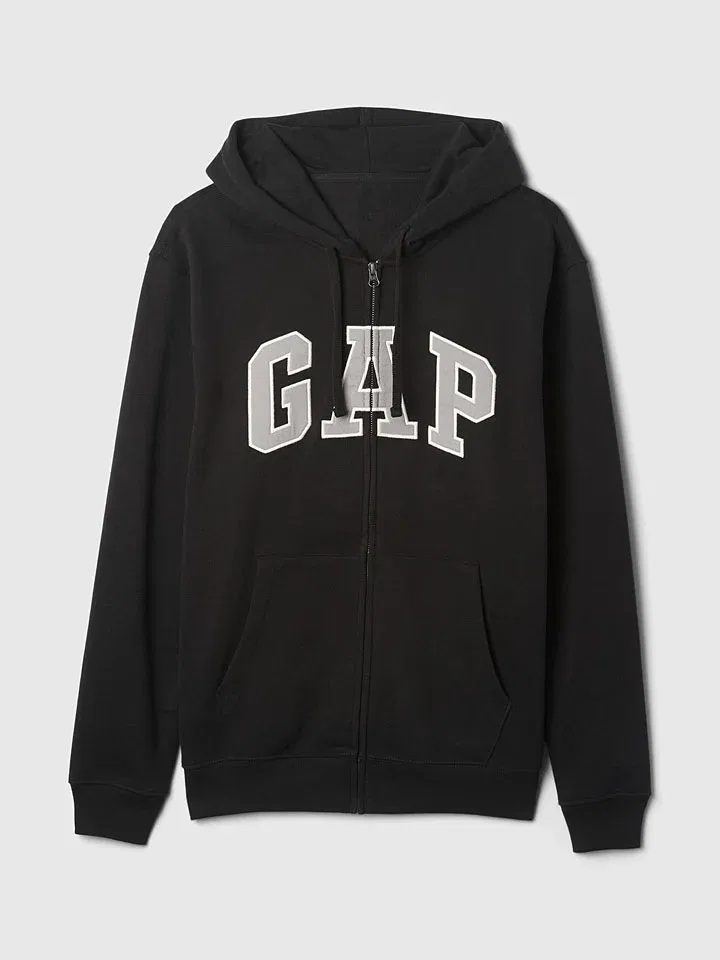 Женская свободная дуттая куртка с капюшоном GAP, Schwarz — фото 4