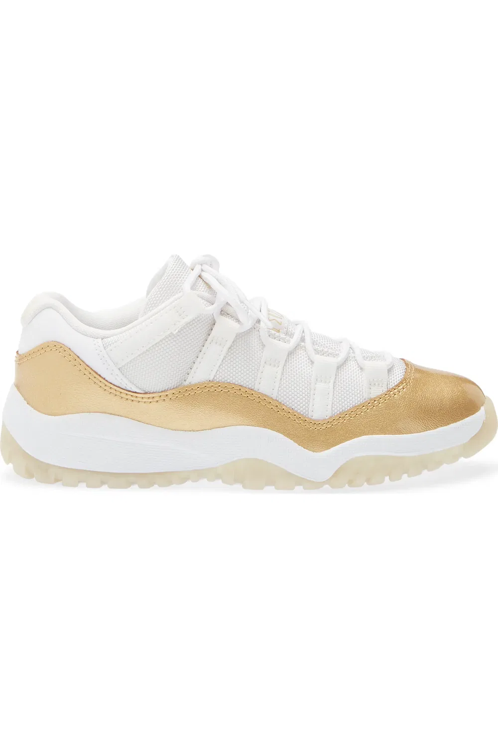 Детские кроссовки баскетбольные ретро низкие Jordan 11 Retro Low Jordan, белый/золотой — фото 3