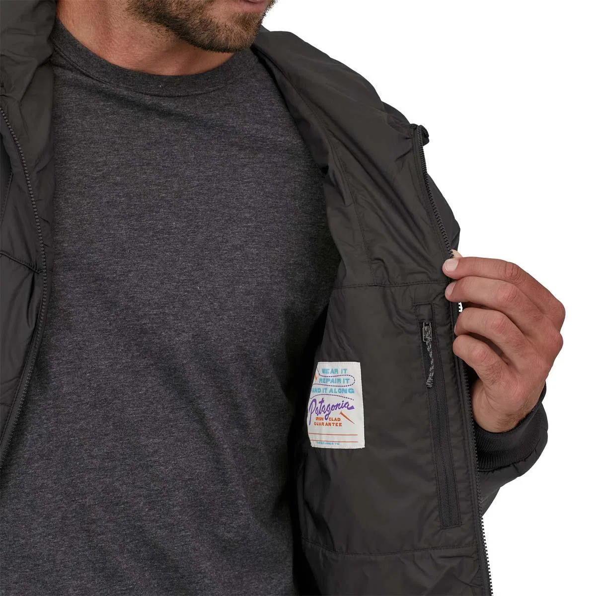 Куртка мужская стеганая с капюшоном Box Quilted Hoody Patagonia, Black — фото 4