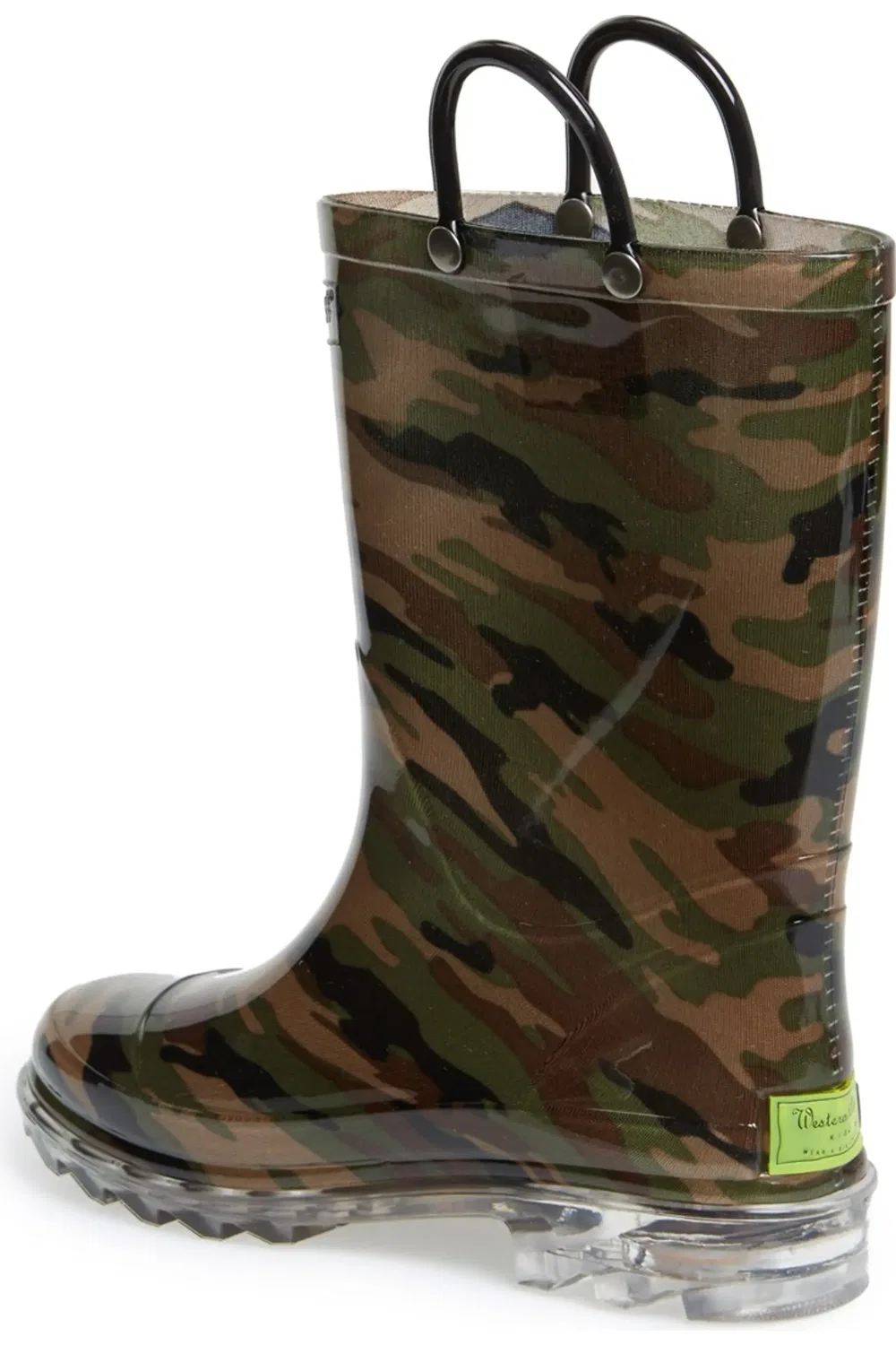 Детские резиновые сапоги с камуфляжным принтом Camo Light-Up Western Chief, зеленый — фото 2