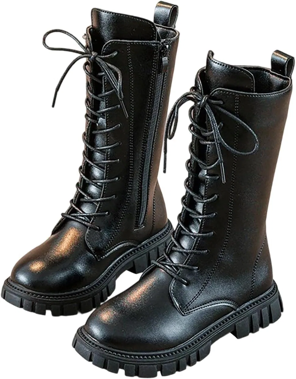 Детские ботинки для девочек с принтом HDGSKPP, Lace Up Black