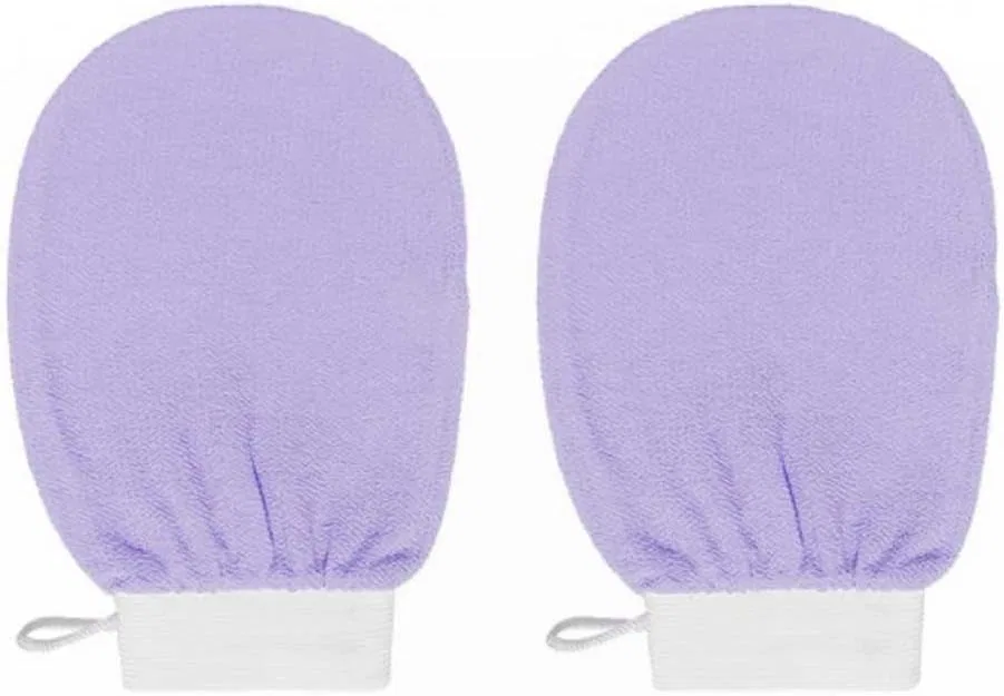 Мочалка для тела эксфолиирующая Gdfnmogo, 2 шт, Light Purple