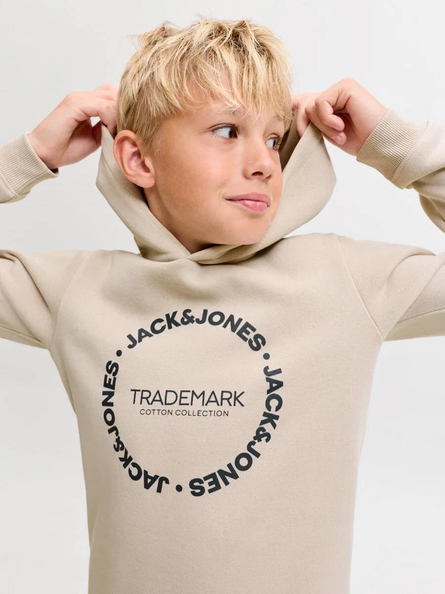 Детская толстовка Jack & Jones Junior 'JJBenson' песочного цвета — фото 4