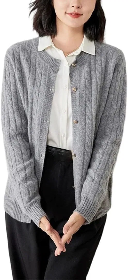 Женский кардиган Twist Flower Knit, серый