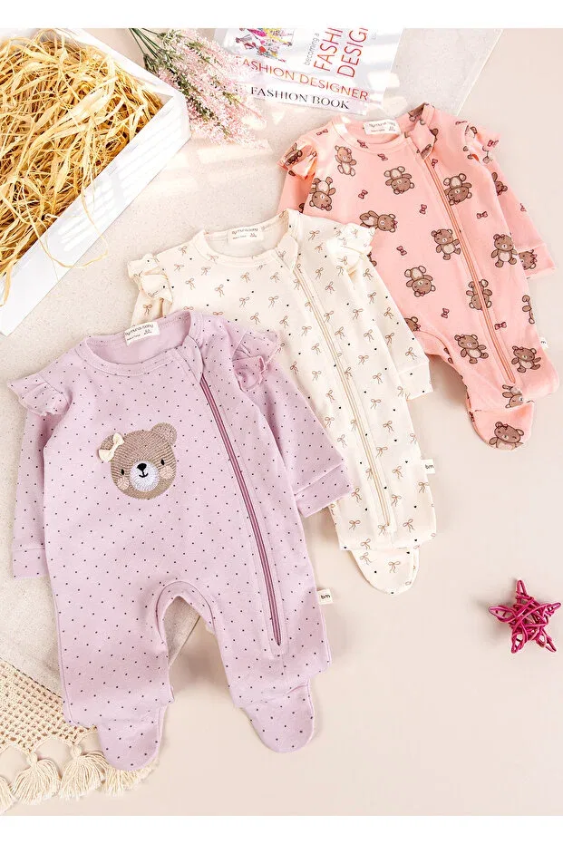 Детский комбинезон для девочек хлопковый Three-Piece Babymod, Multicolor