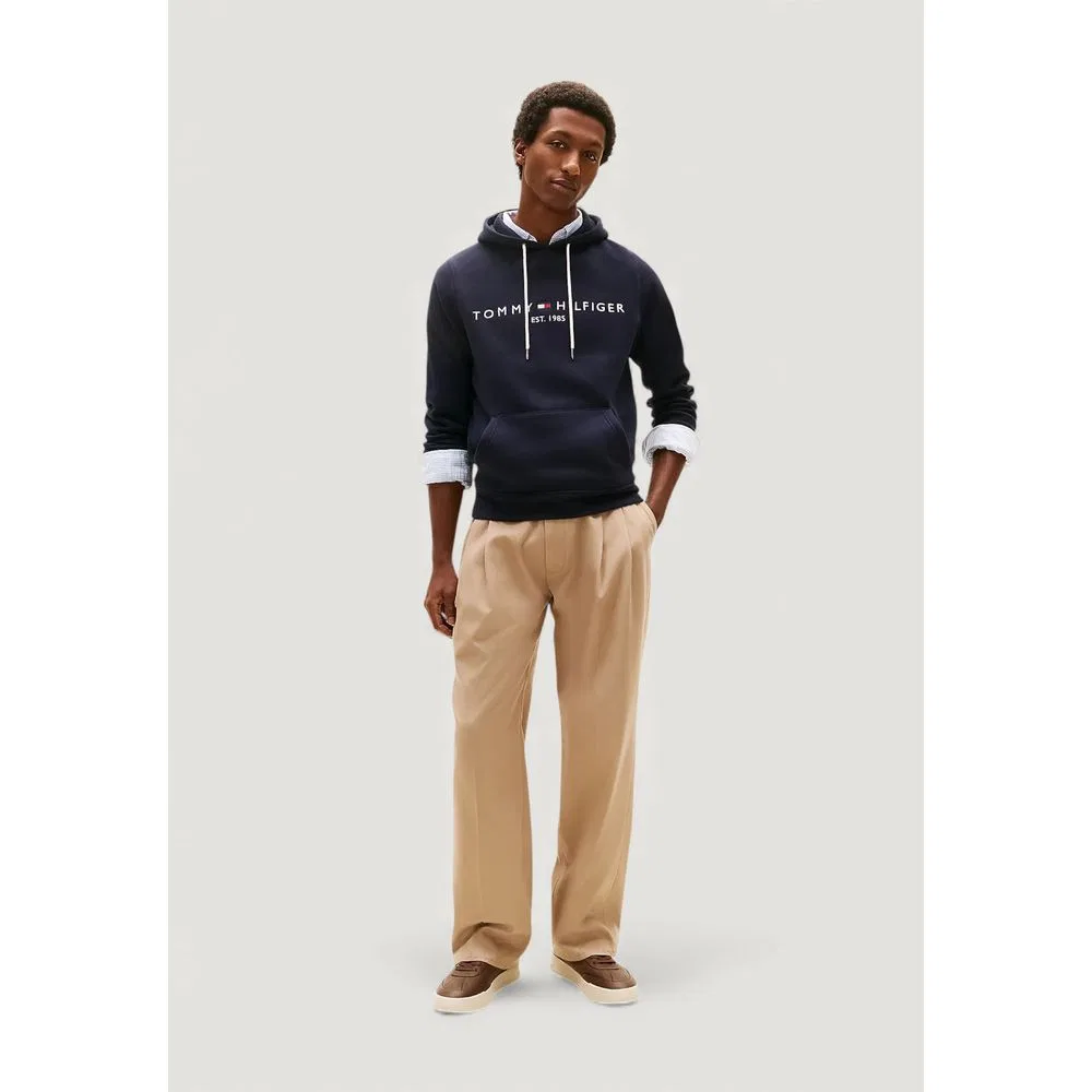 Мужское хлопковое худи с логотипом Tommy Hilfiger, Blue — фото 3