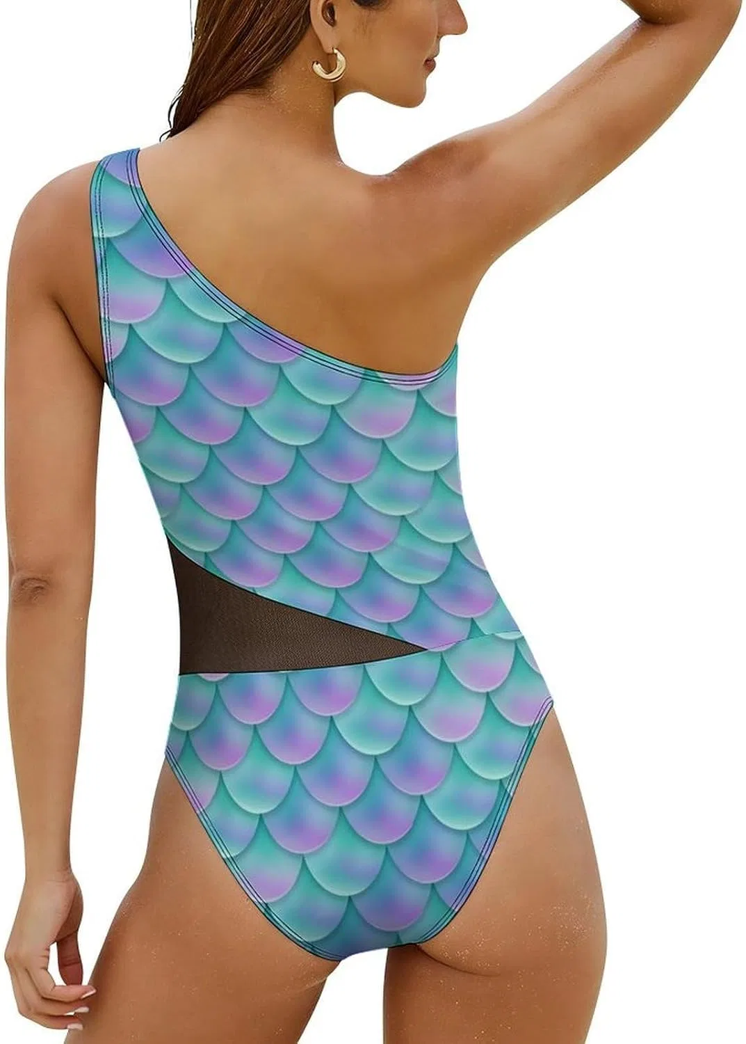 Женский цельный купальник с сеткой для живота One-Piece, Style-18 — фото 4