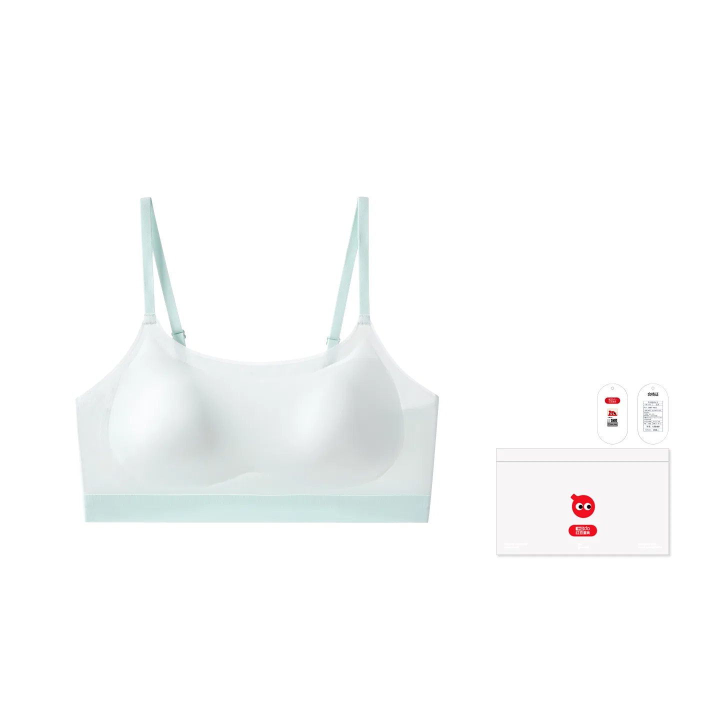 Детское белье для девочек с тонкими бретелями Red bean, Light Green