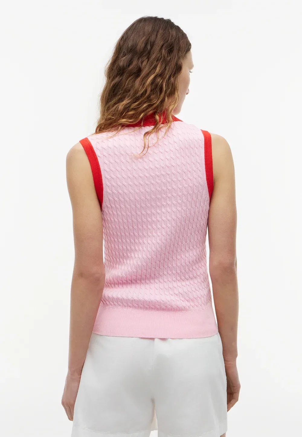 Рубашка-Поло без рукавов с тонким узором Tommy Hilfiger, Classic Pink — фото 2