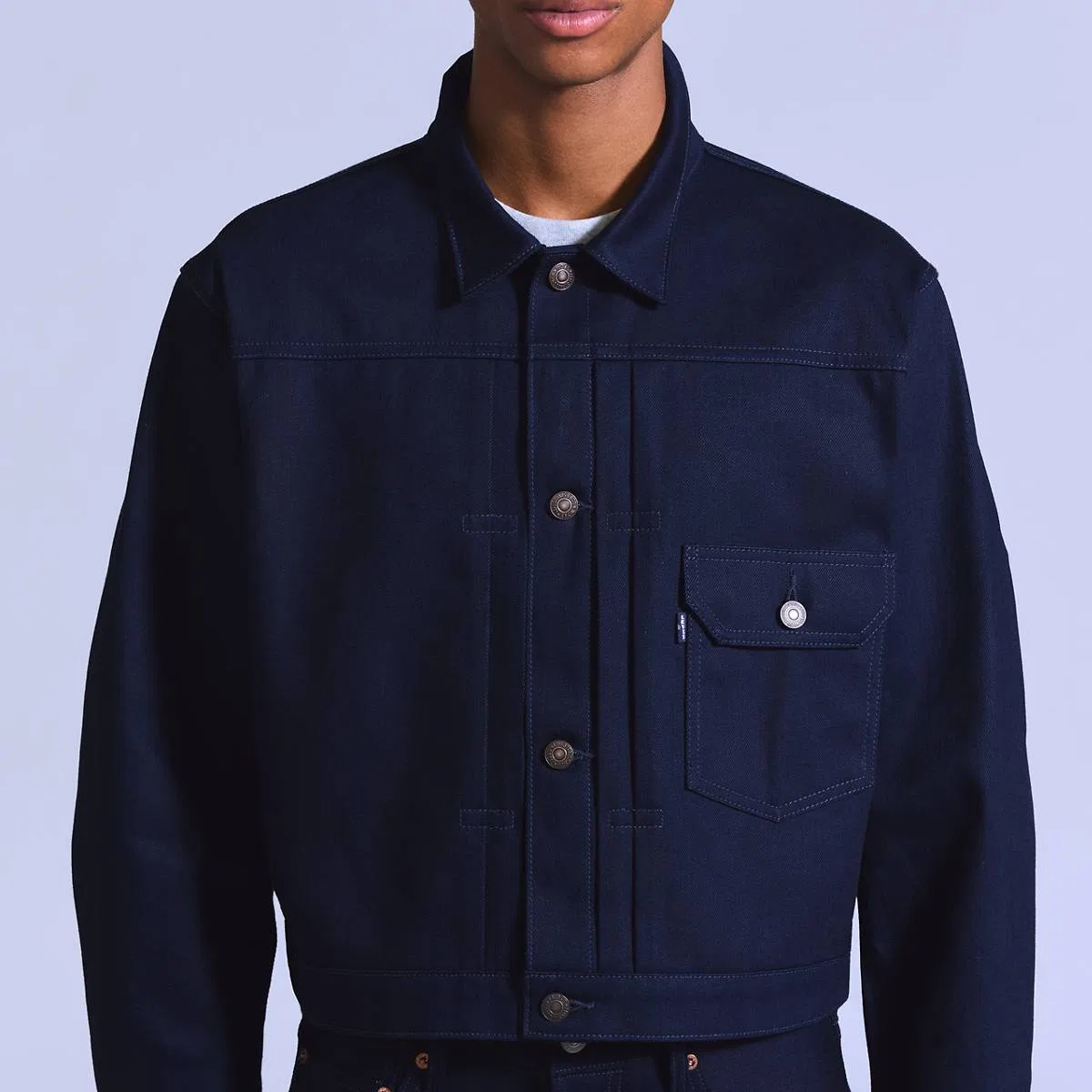 Джинсовая куртка-тракер типа I с кромкой Levi's, Rigid - Dark Wash — фото 2