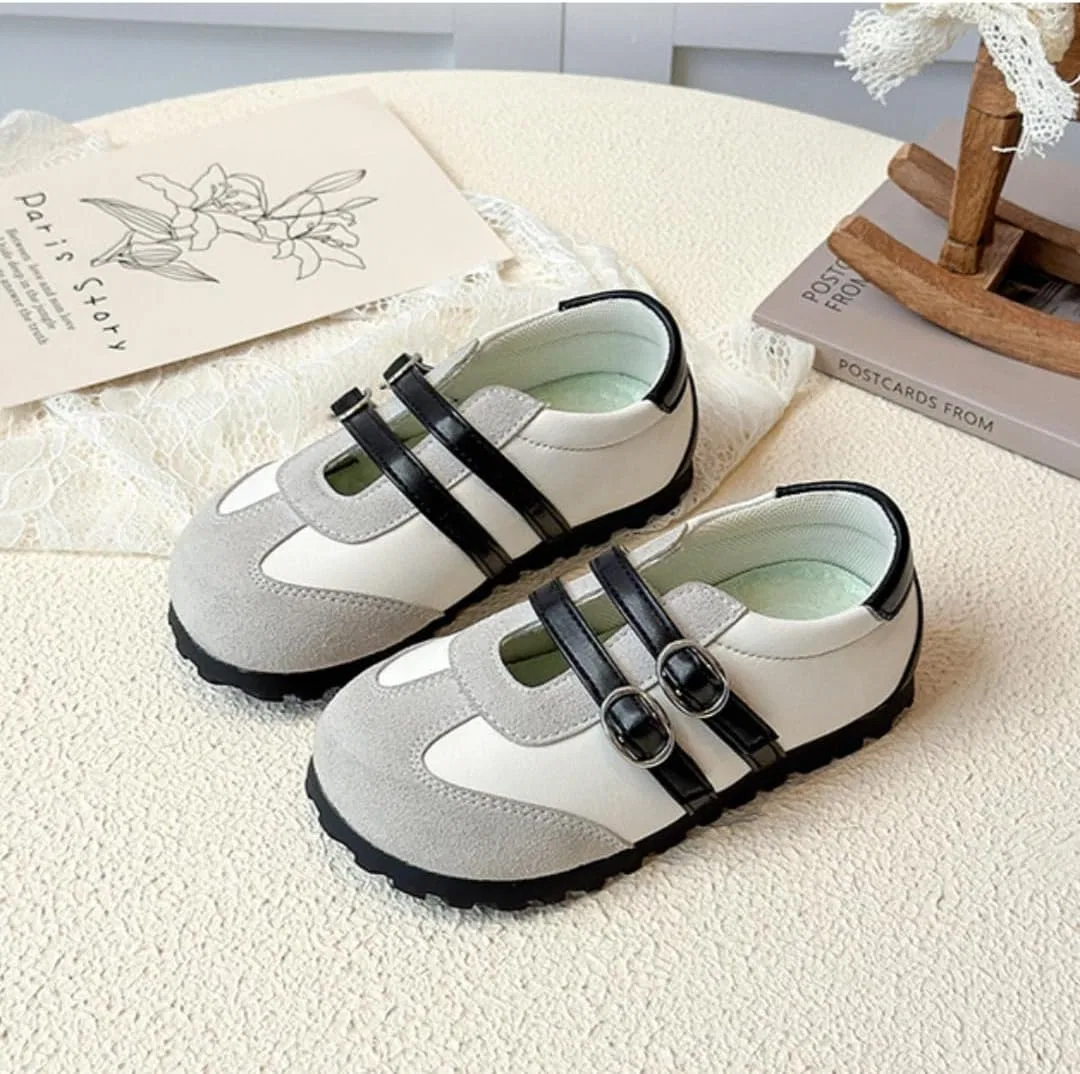 Детские кроссовки для девочек из экокожи XinYiQu, Beige — фото 3