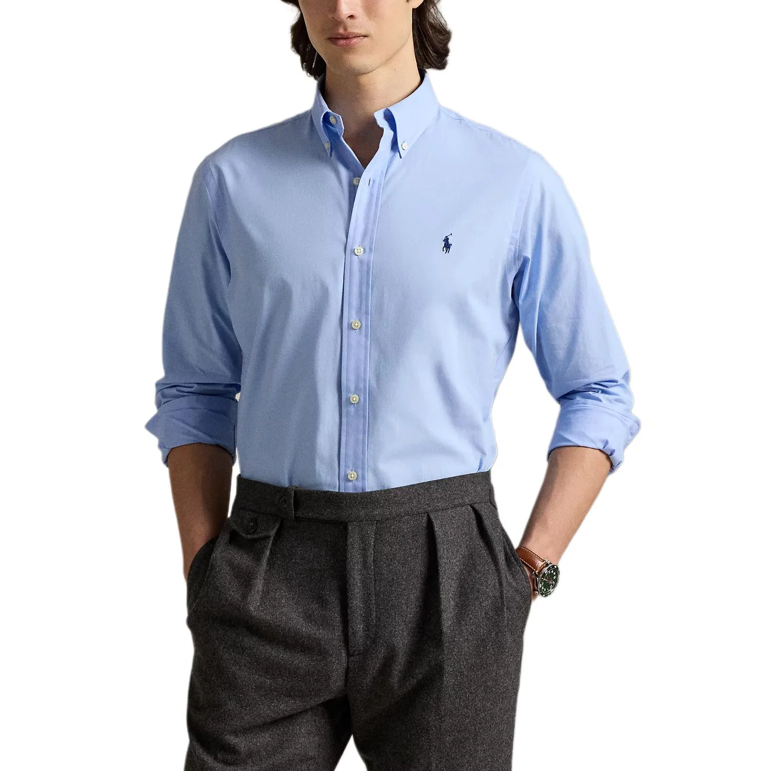 Мужская рубашка с воротником с острыми концами Blue Polo Ralph Lauren — фото 3