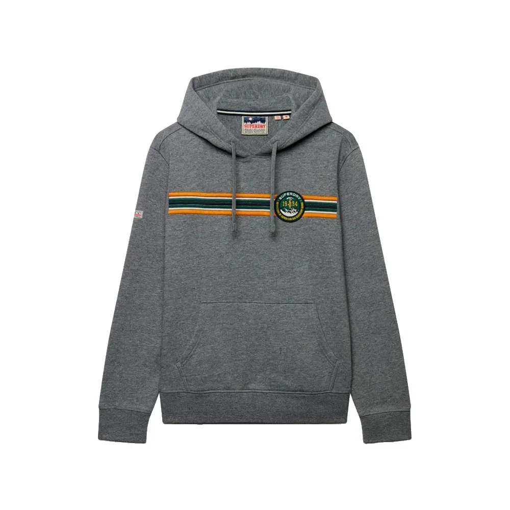 Мужской свитшот-худи с принтом Outdoors Stripe Logo Superdry, Grey — фото 3