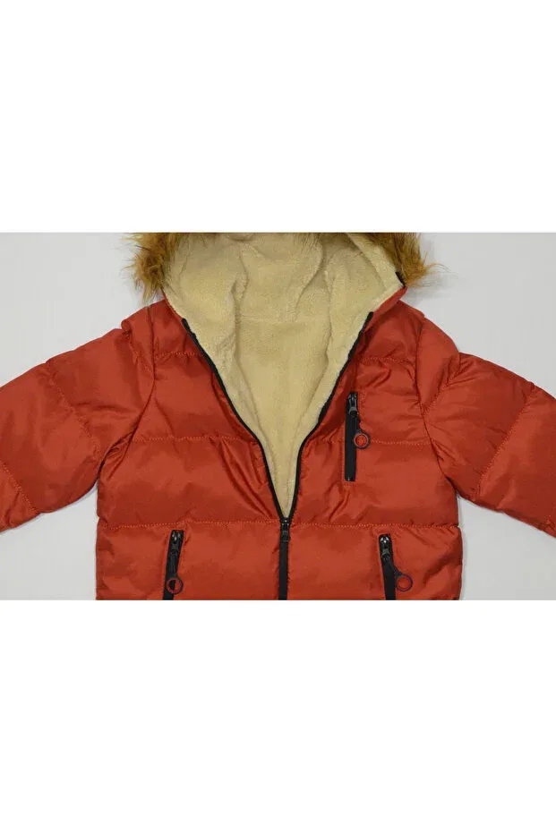 Детское пальто для девочек зимнее с капюшоном Baby Slon Kids Clup, Tile — фото 4