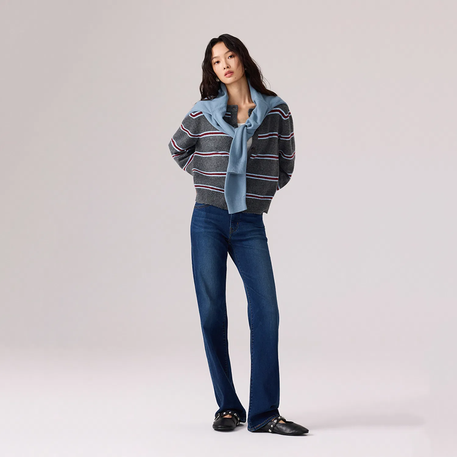 Женский свитер в полоску Levi's, Gray Stripes — фото 4
