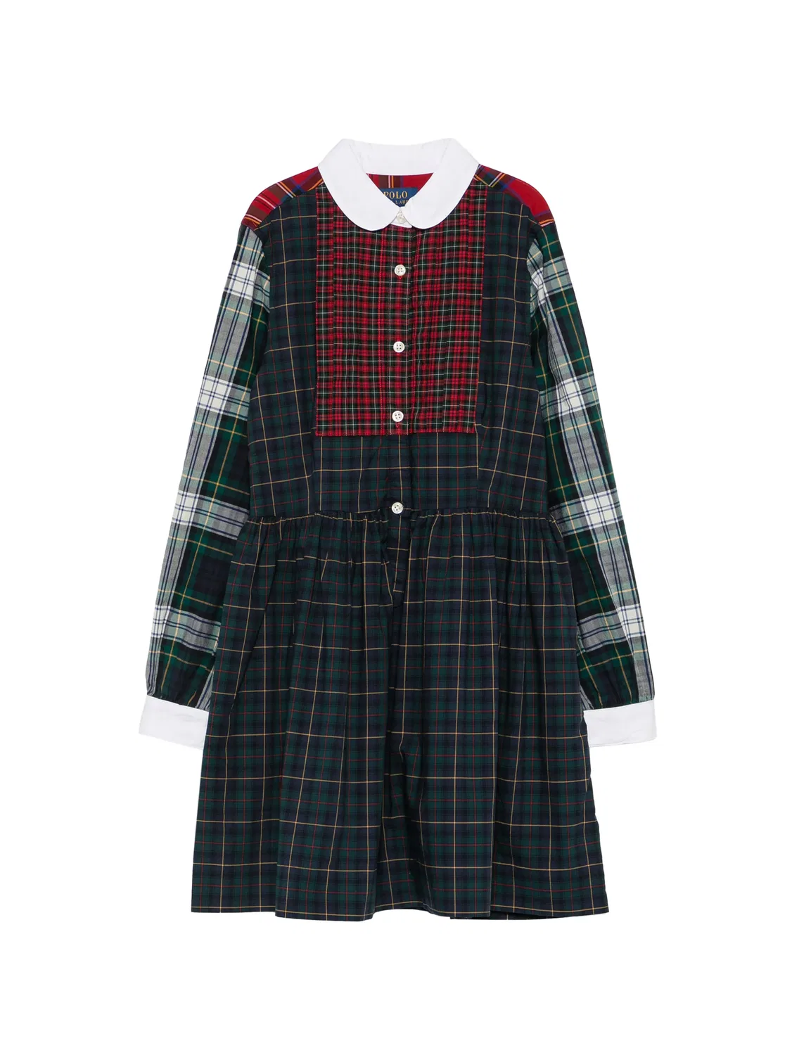 Платье с зеленым тартаном Polo Ralph Lauren, зеленый