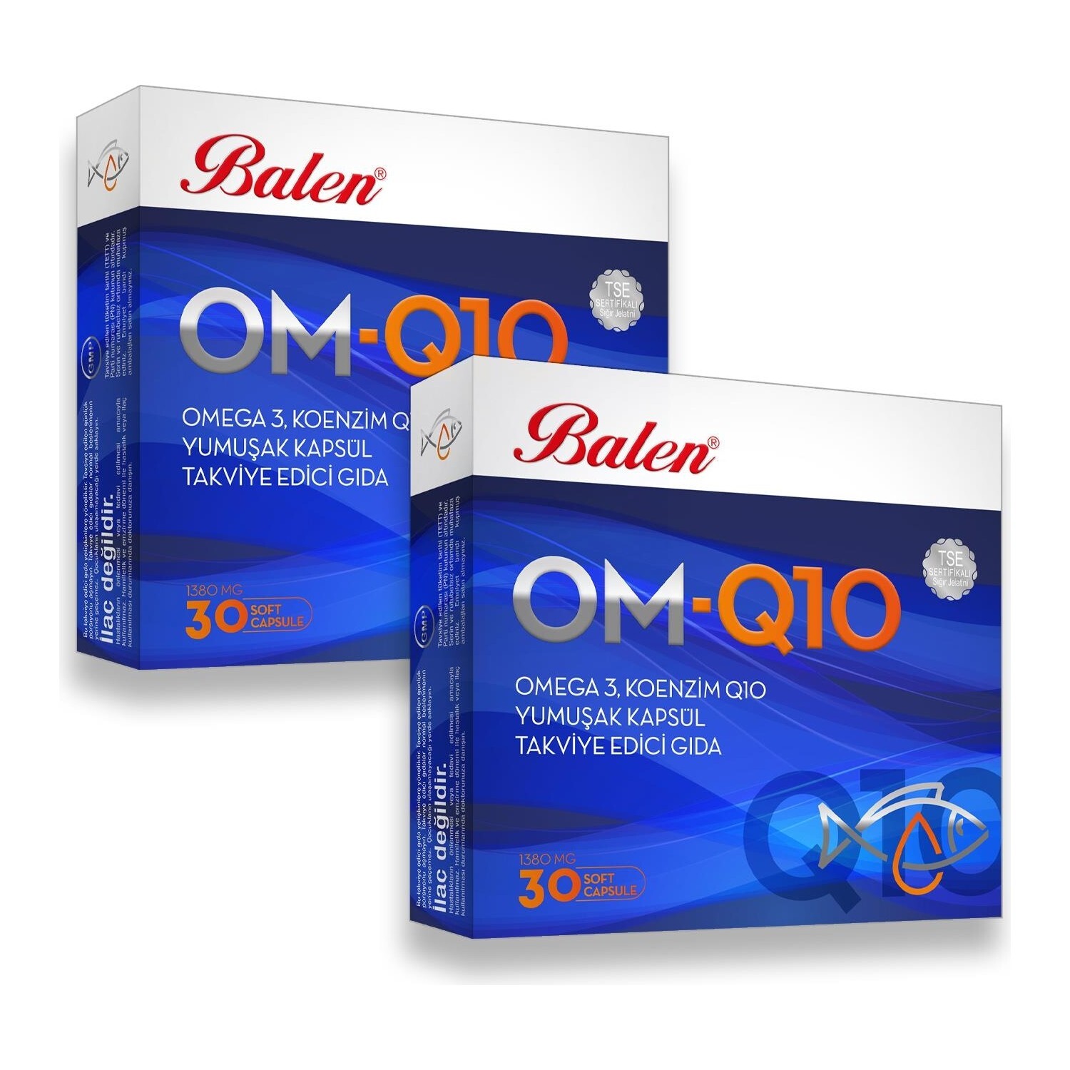 

Рыбий жир Balen OM-Q10 Omega-3, 2 упаковки по 30 мягких капсул