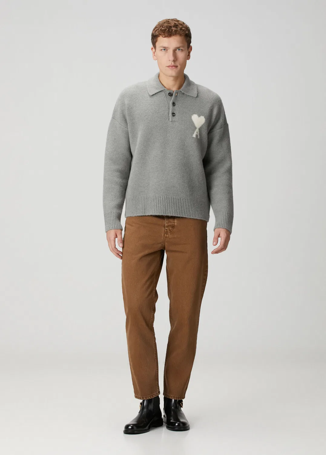 Джинсы Tapered Fit Ami Paris, taba