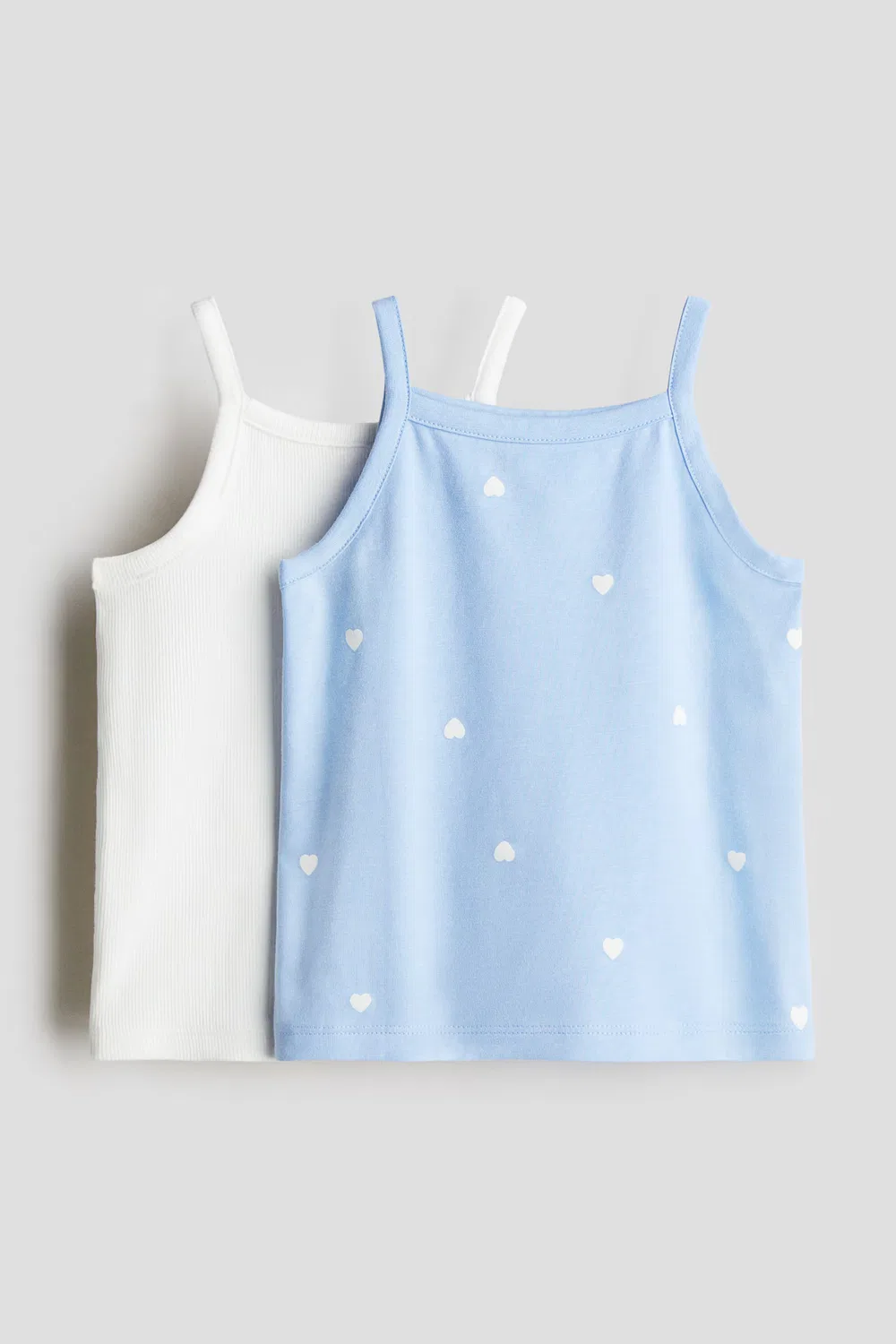 Комплект из 2 хлопковых маек H&M, Hellblau/Weiß