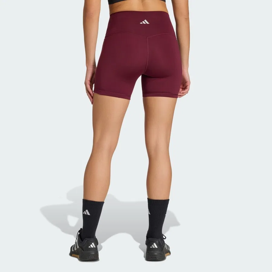 Женские леггинсы с высокой посадкой Performance 3 Stripes Studio All Me Booty Short Leggings adidas, Розовый — фото 2