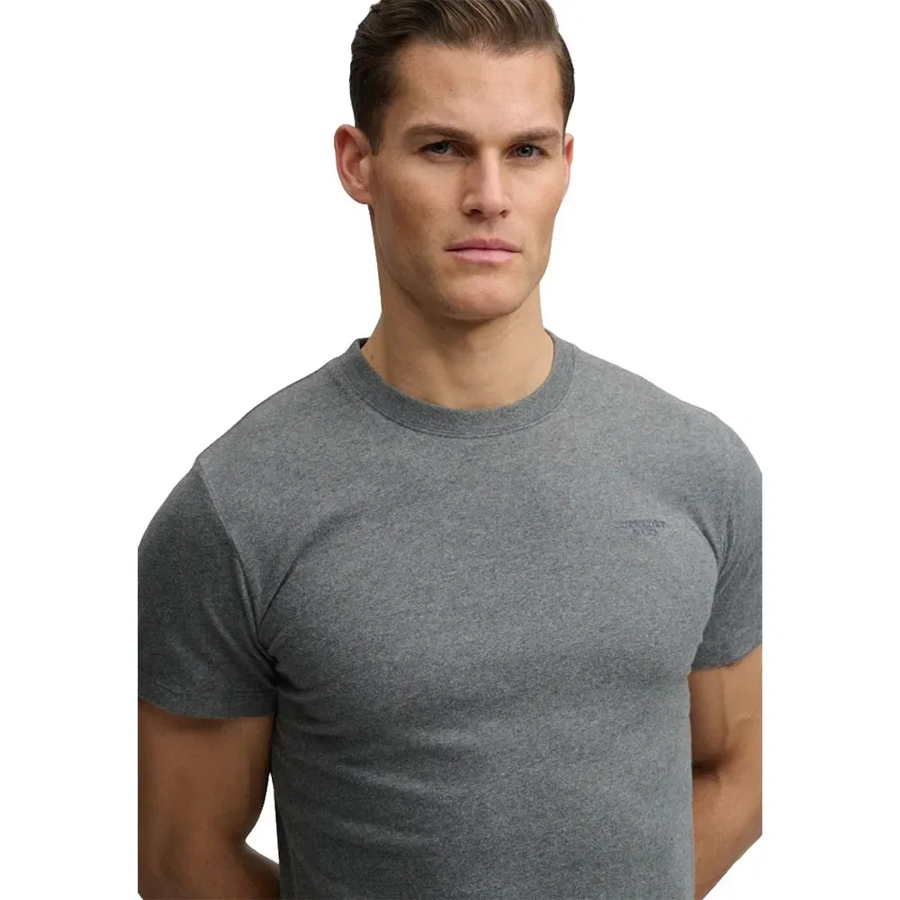 Футболка с коротким рукавом Essential Stacked Logo Embroidered Superdry, серый — фото 4
