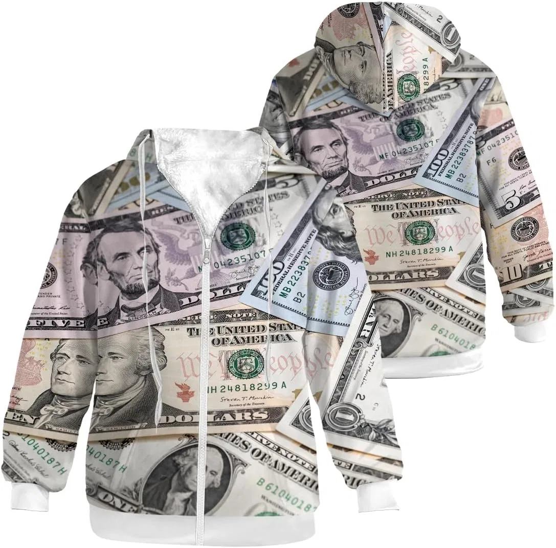 Мужская зимняя куртка с флисовой подкладкой, Zip-up Hoodie, серый/коричневый — фото 3
