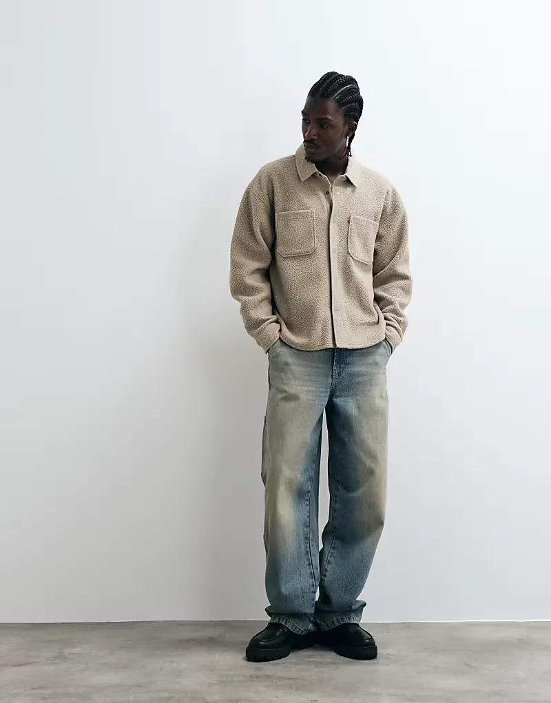 Рубашка Levi's из искусственной кожи, бежевый — фото 3