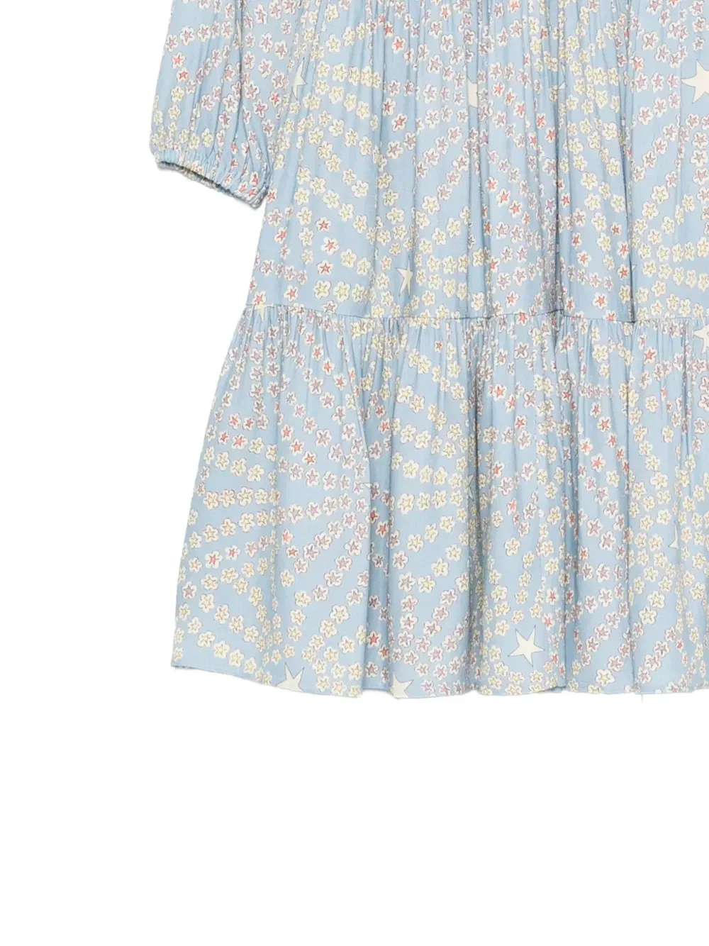 Многоярусное платье со звездным принтом Stella McCartney Kids, синий — фото 3