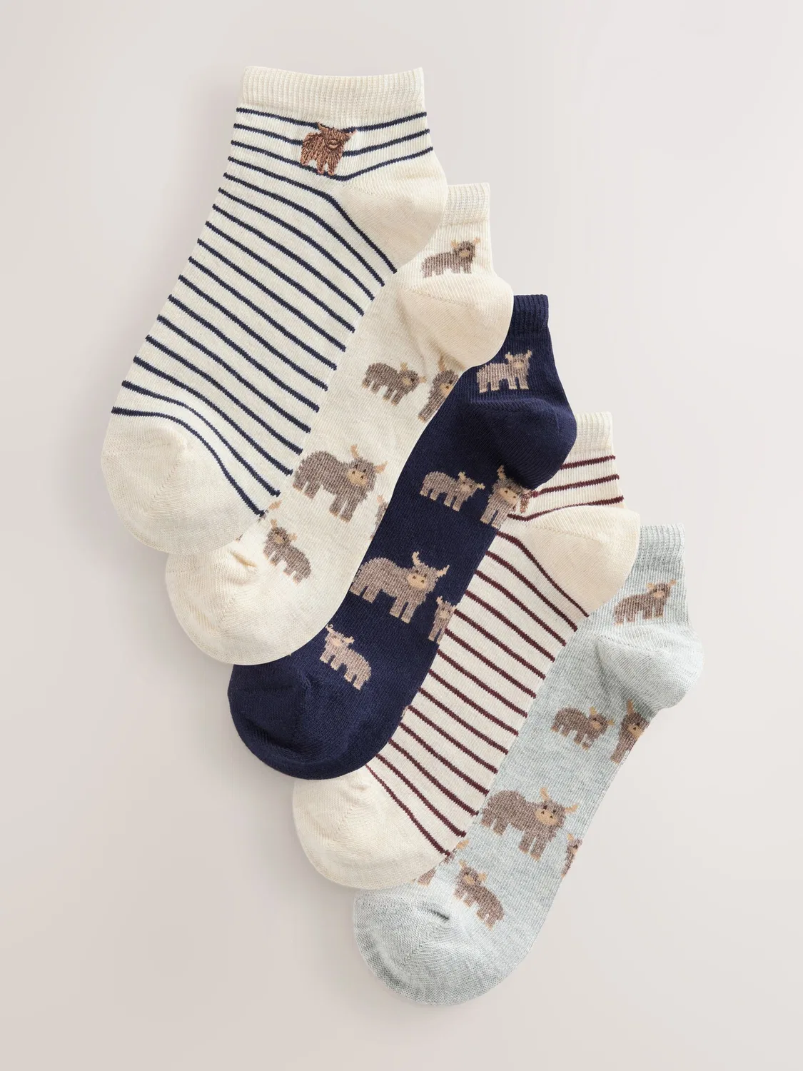 Носки Hamish The Highland Cow 5 пар Next, Navy/Oatmeal