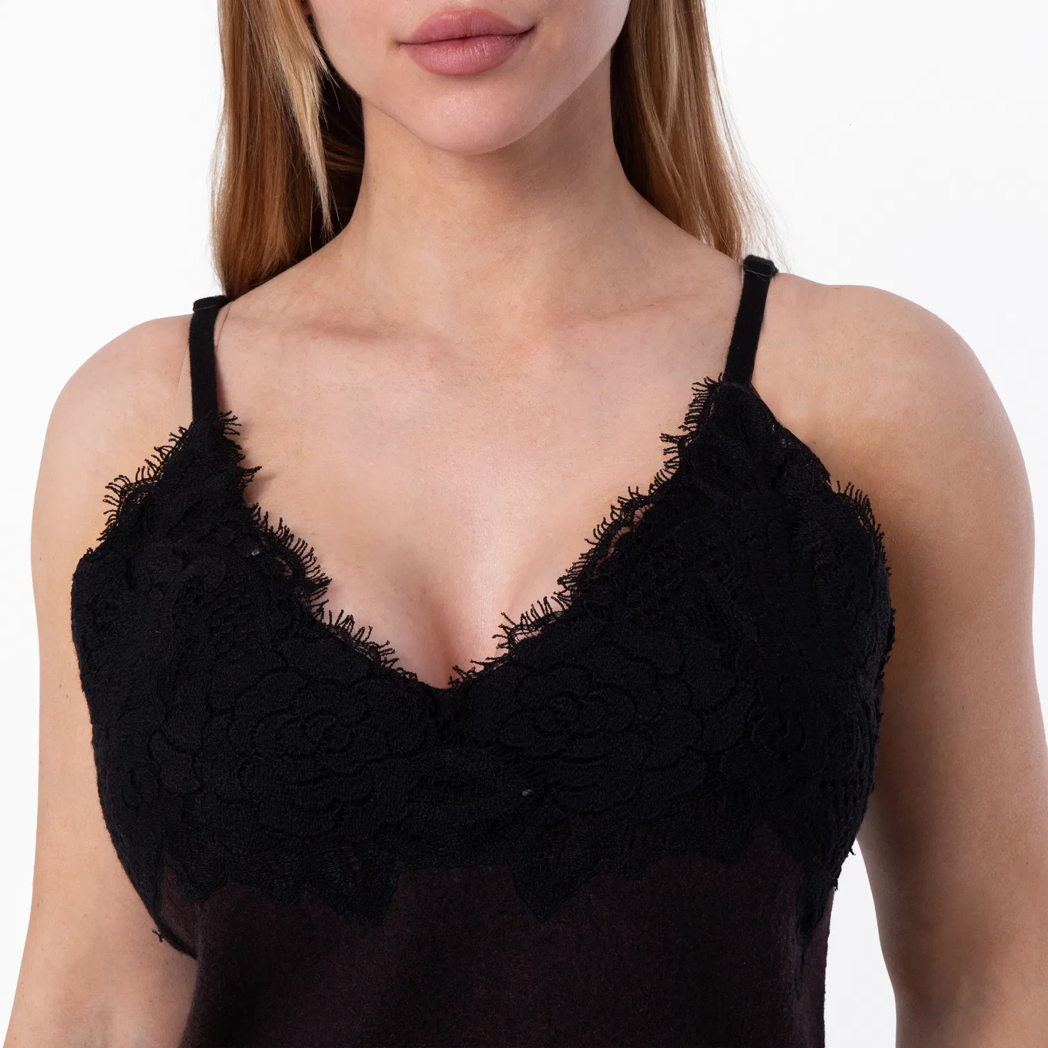 Платье-комбинация с кружевным цветочным принтом Floral Lace Wool Slip Dress Burberry, Snug — фото 2
