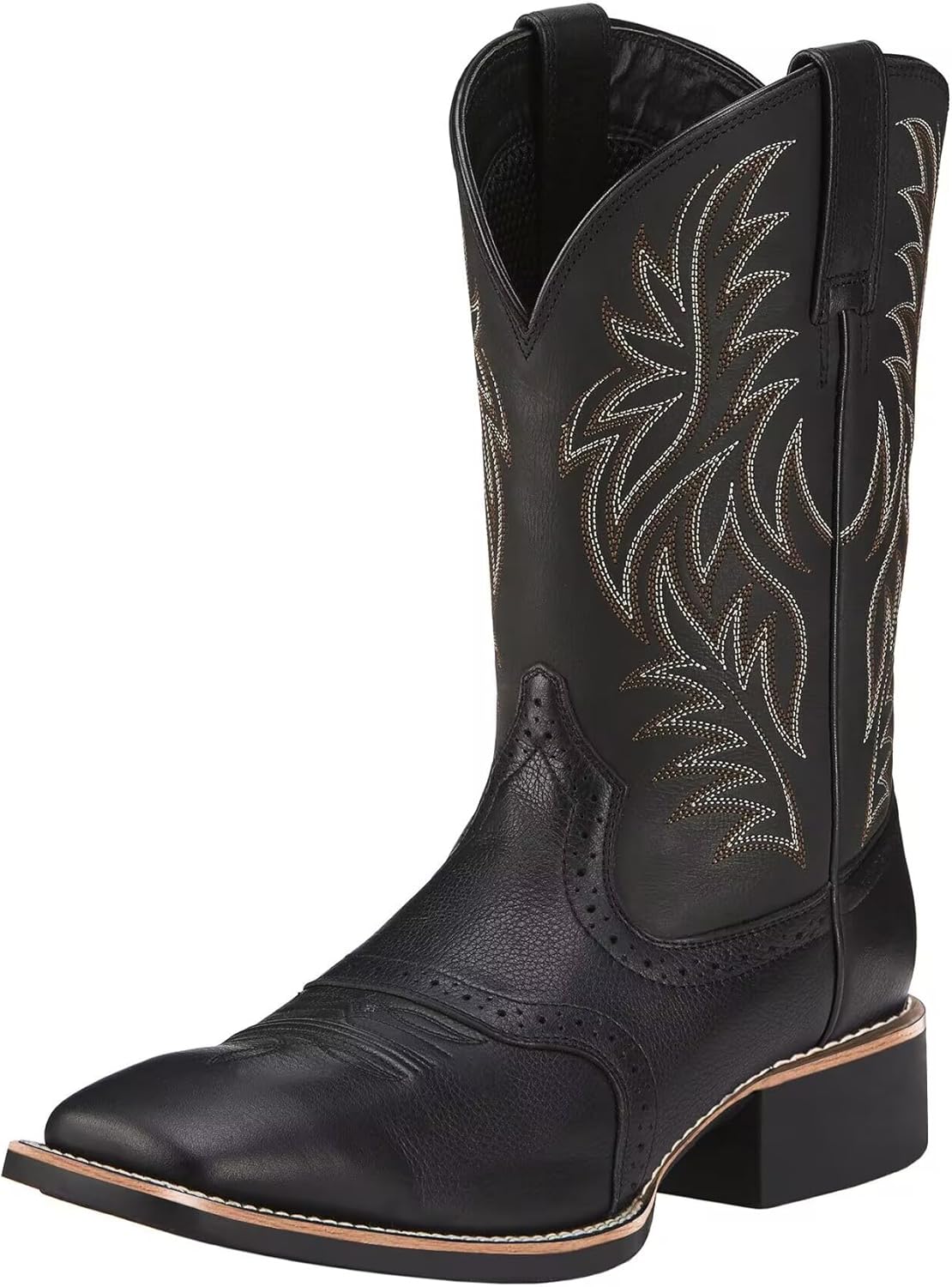 

Ковбойские сапоги для мужчин с классической вышивкой и квадратным носком Sywzx&Xfybz, черный