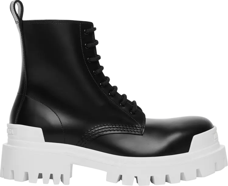 

Ботинки Balenciaga Strike Lace-Up Boot Black White, черный