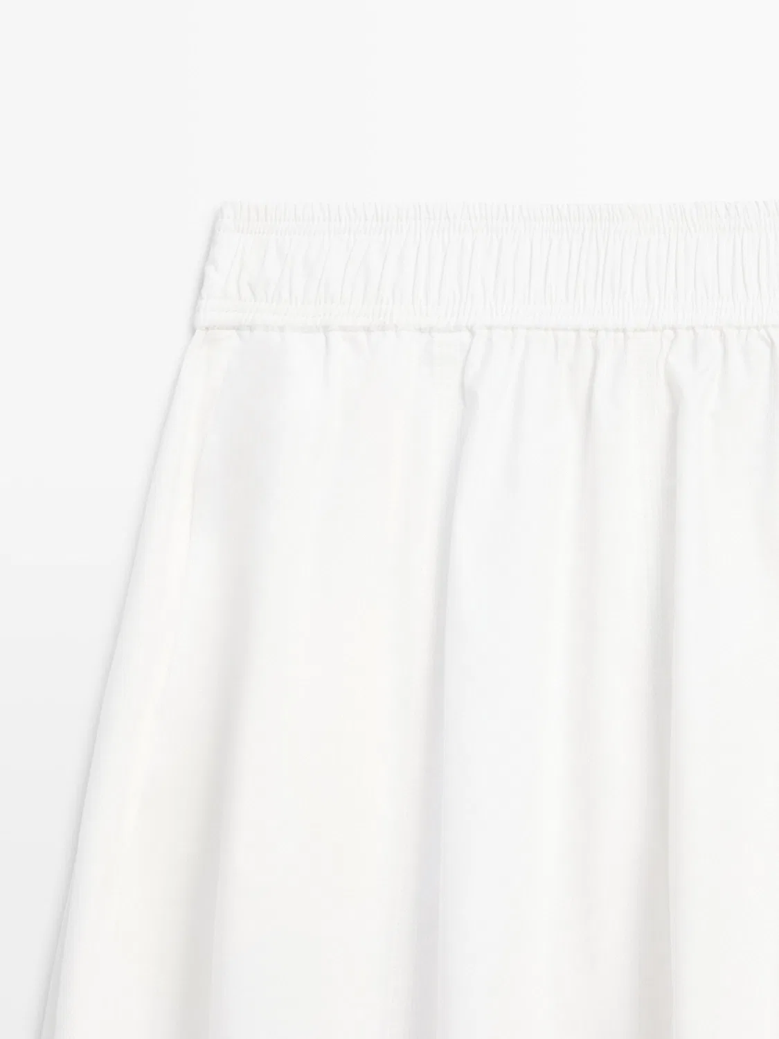 Длинная юбка Massimo Dutti Long Poplin, белый — фото 4