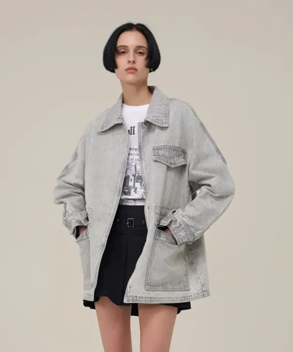Сафари/хантинг жакет, W Superdry, серый