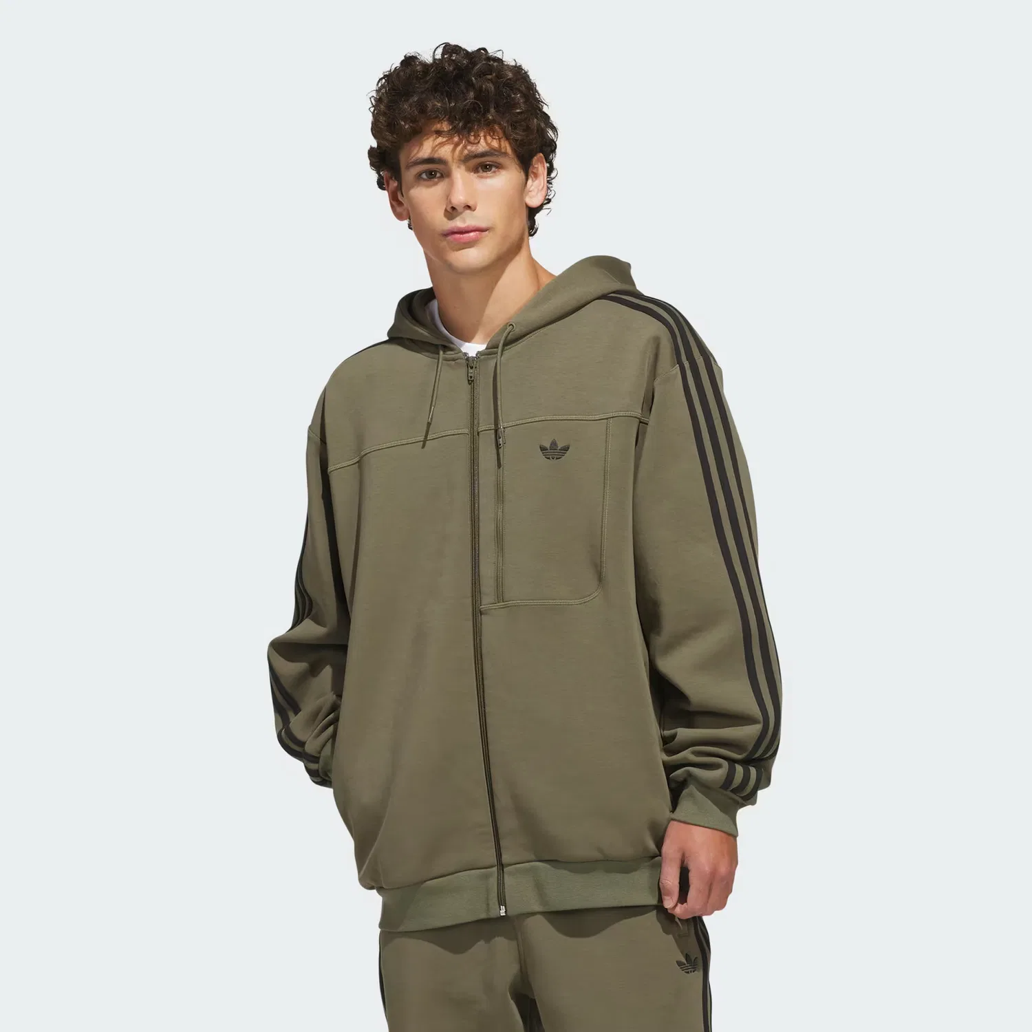 Куртка из флиса Skateboarding Technical Fleece Jacket, Adidas Originals, оливковый/черный — фото 3