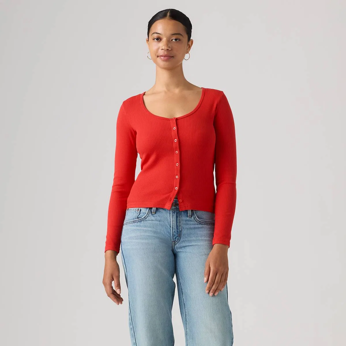 Рубашка с длинными рукавами на пуговицах от Austen Levi's, True Red - Red — фото 3