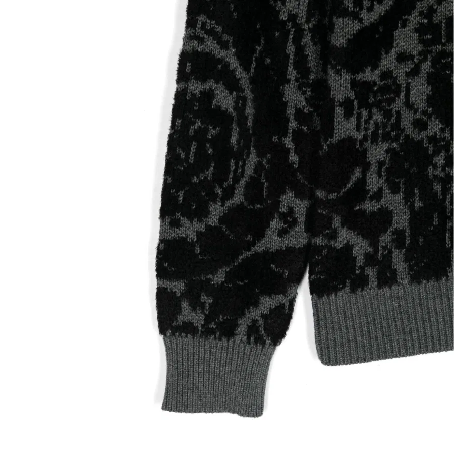 Джемпер с жаккардовым узором Barocco Young Versace, Grigiomelange/Nero — фото 3