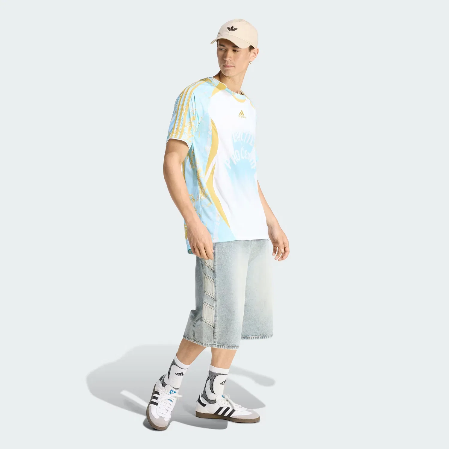 Мужская футболка с графическим принтом Graphic Jersey France Adidas Originals, белый/pyrite/icey blue — фото 3