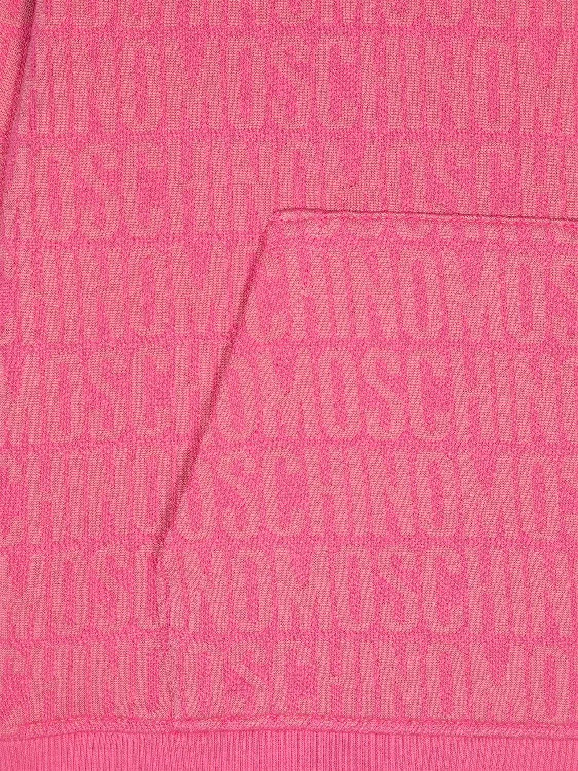 Moschino Розовое худи с интарсией-логотипом — фото 2