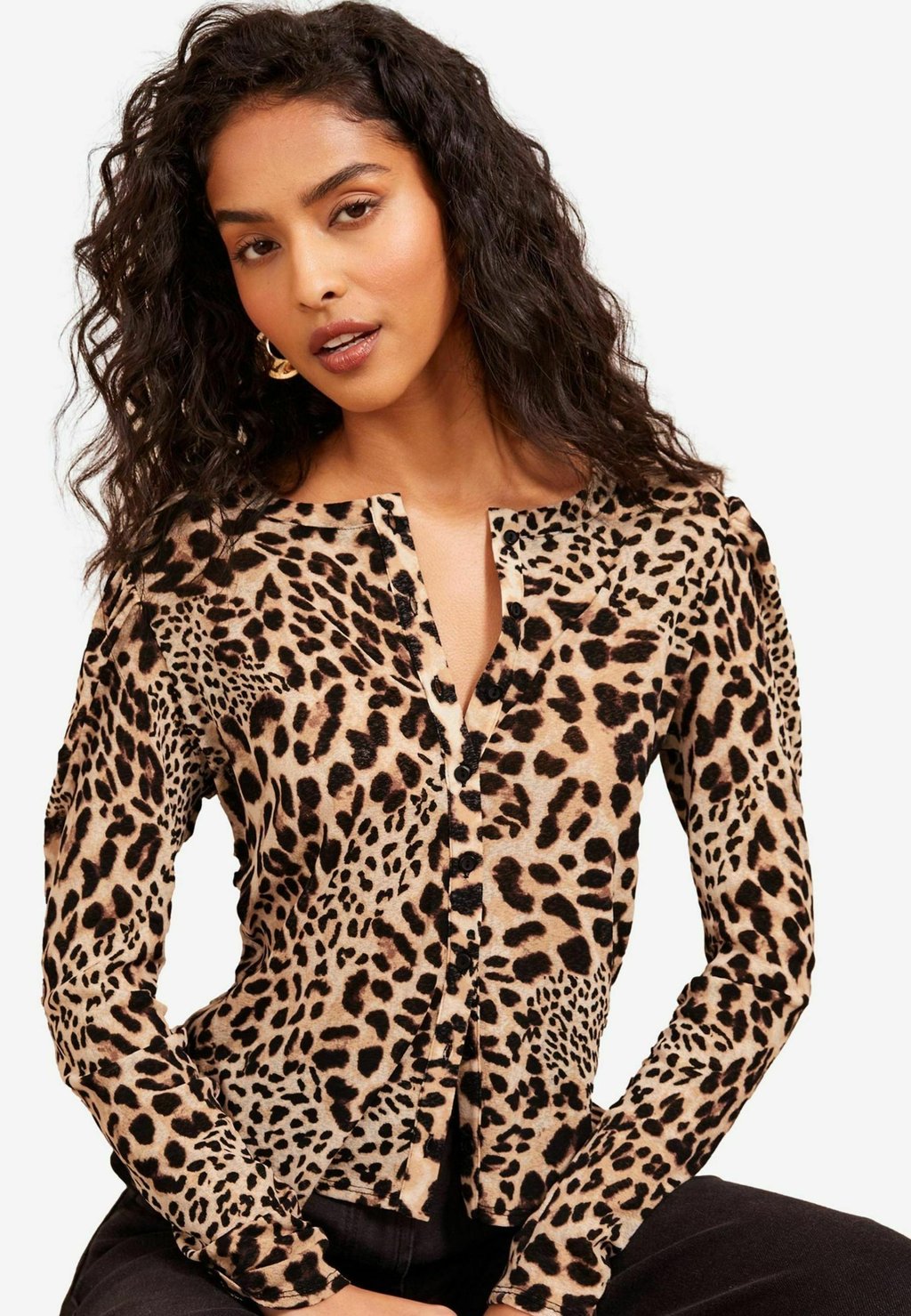 

Кардиган REGULAR FIT LONG SLEEVE ANIMAL PRINT Friends Like These, коричневый
