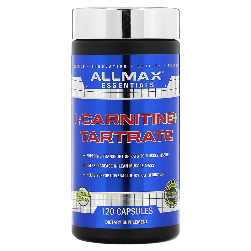 

ALLMAX, Essentials, L-карнитин и тартрат, 120 капсул