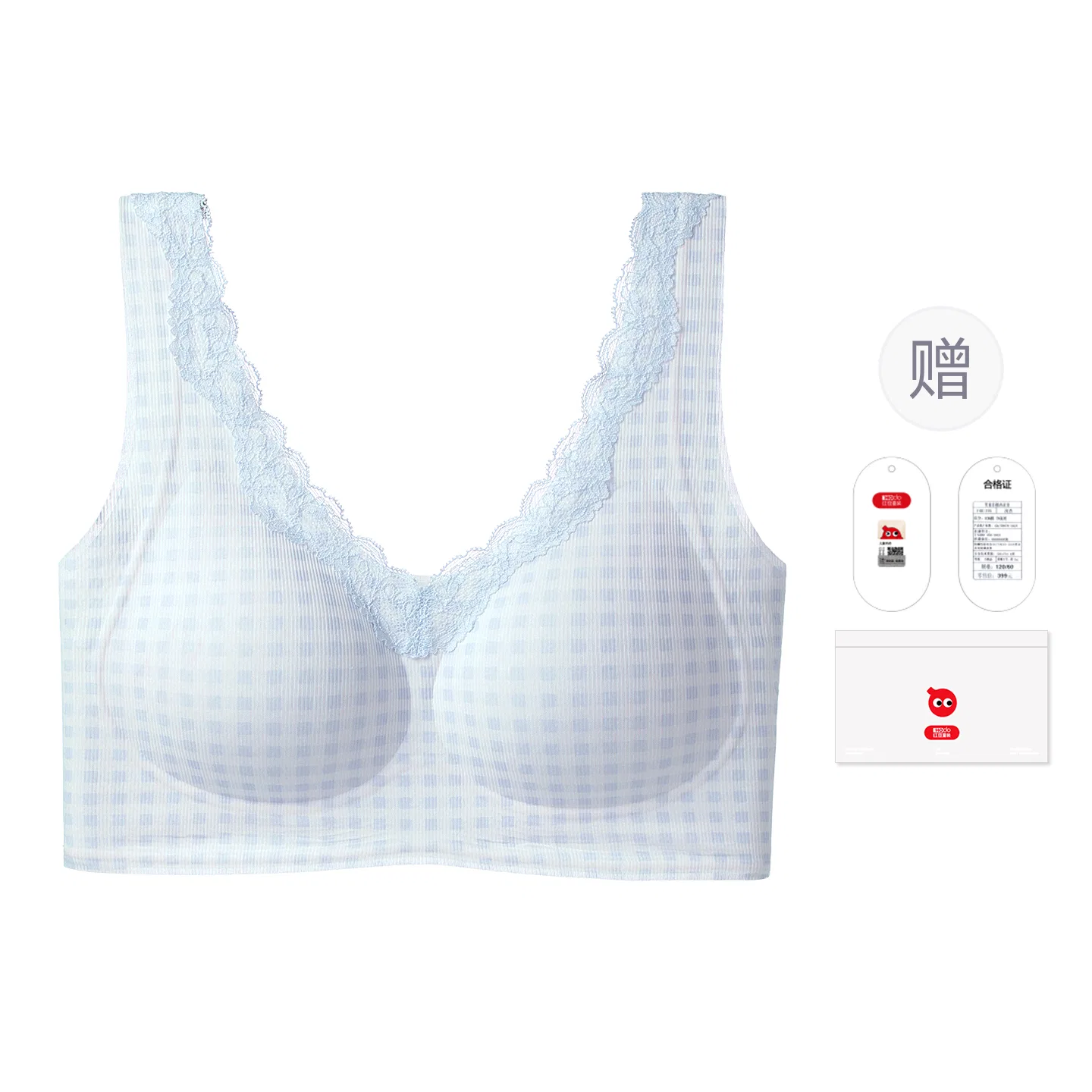 Детское спортивное бра для девочек с милым стилем Red bean, Light Blue