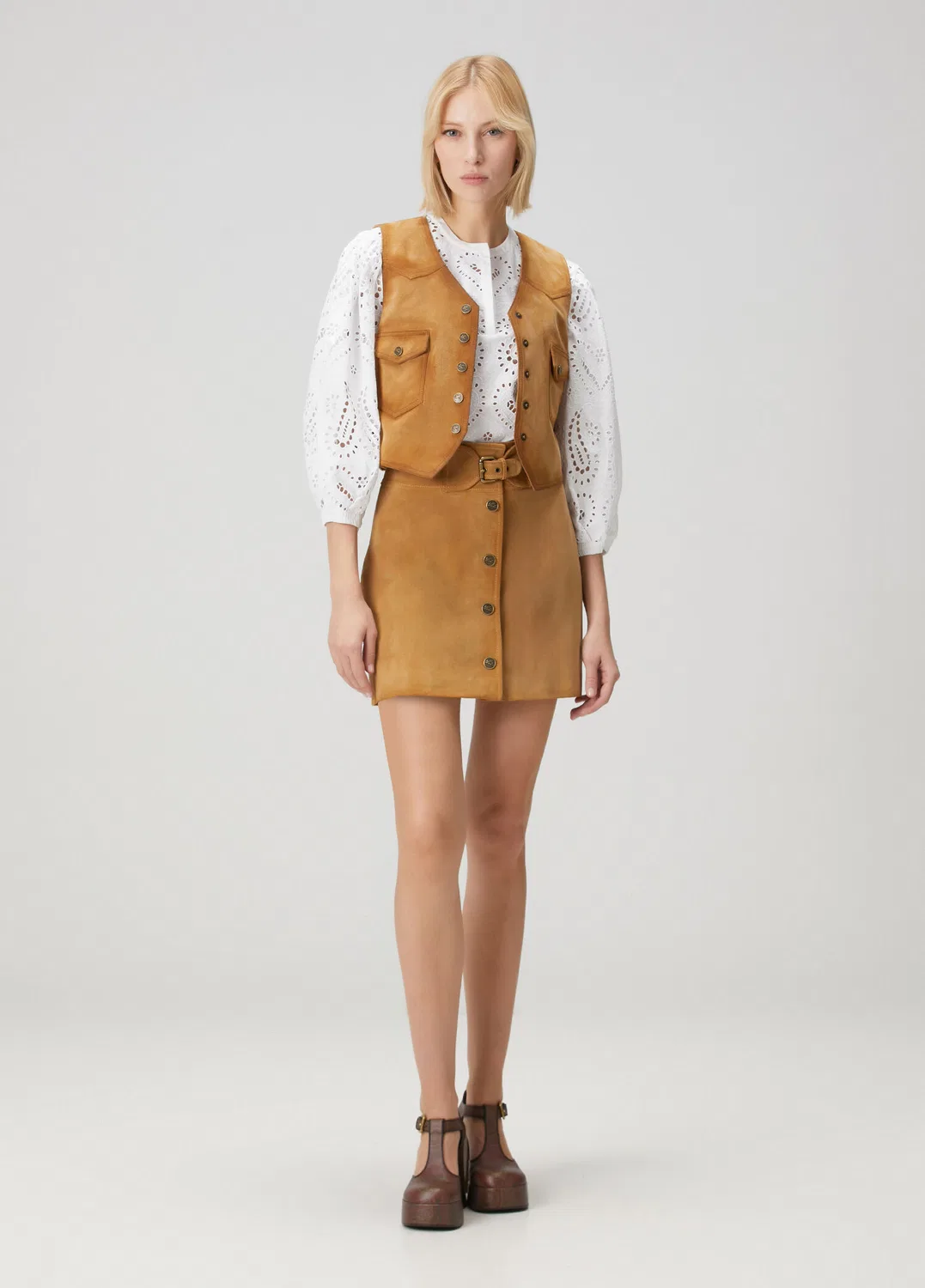Юбка мини из замши Etro Taba